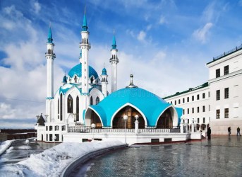 Qolsharif Mosque in Kazan Kremlin Stock Image - Image of scene, mosque: 12844143